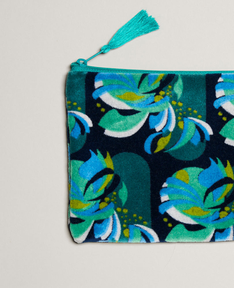 Bolsa mediana de terciopelo - Split navy