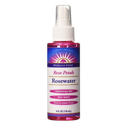 Heritage Store Rose Petals Rosewater Pure Natural Essence Spray, 4 Oz