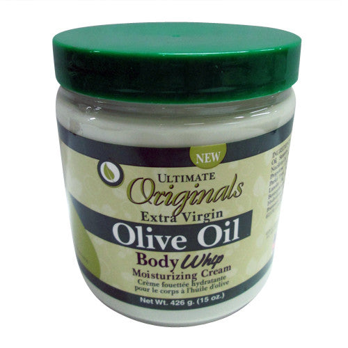 Africas Best Ultimate Originals Extra-Virgin Olive Oil Moisturizing Body Whip Cream, 15 Oz