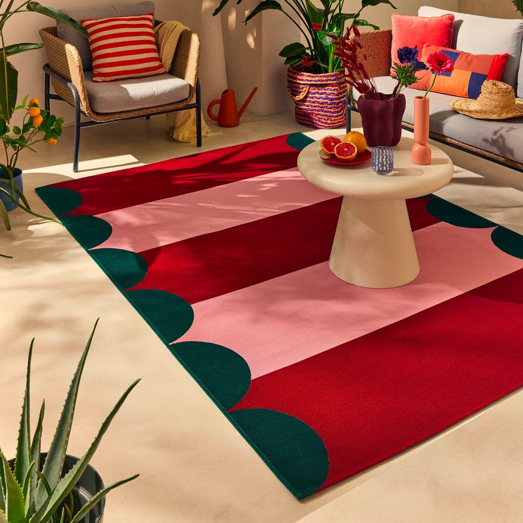 Azur - Alfombra de exterior - Polipropileno/Poliéster - Rojo