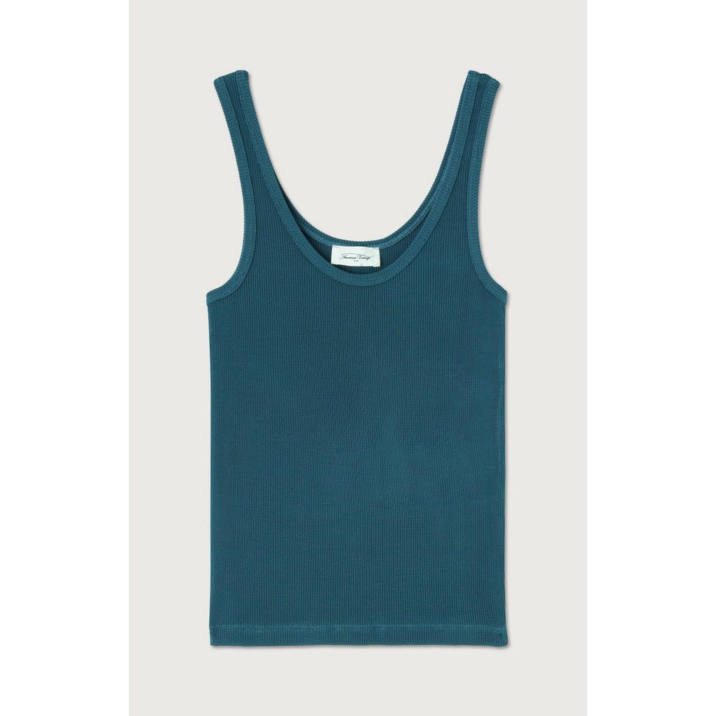 Débardeur Ajuste Col Rond - Petrole - Femme