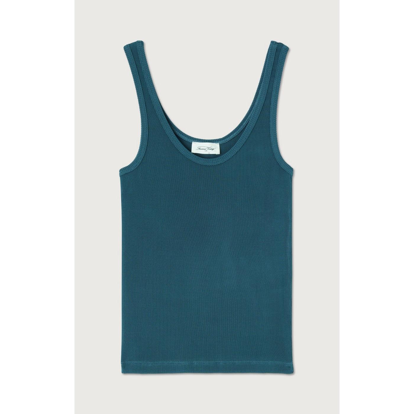 Débardeur Ajuste Col Rond - Petrole - Femme