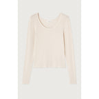 T-Shirt Col Bateau - Creme - Femme