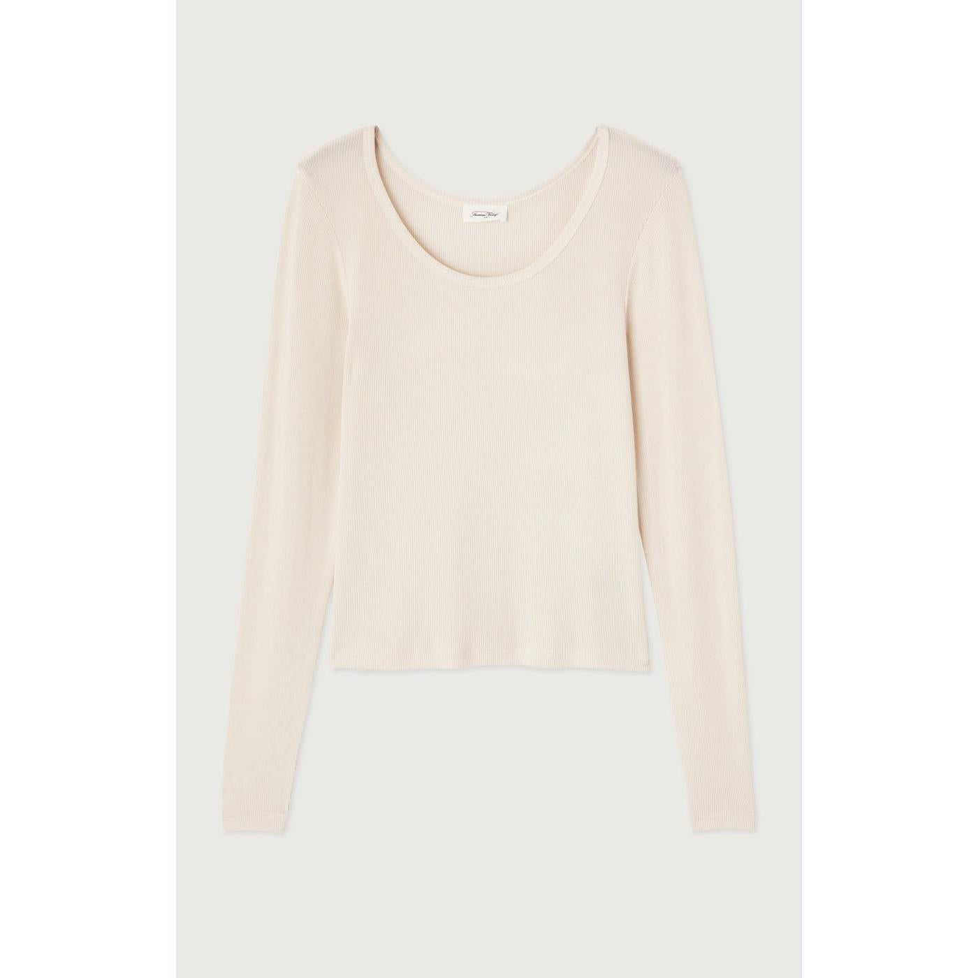 T-Shirt Col Bateau - Creme - Femme