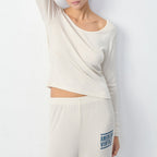 T-Shirt Col Bateau - Creme - Femme