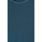 Boat-Neck T-Shirt - Petrol Blue - Women