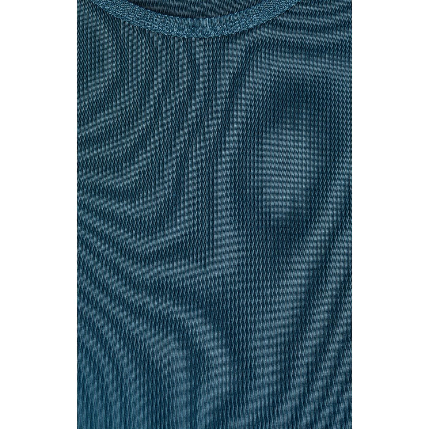 Boat-Neck T-Shirt - Petrol Blue - Women