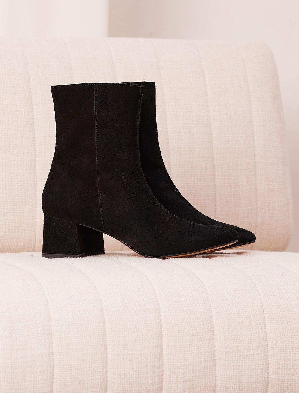 Albane Heeled Ankle Boots - Black Velvet - Women