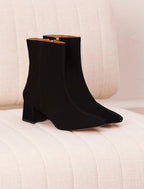 Albane Heeled Ankle Boots - Black Velvet - Women