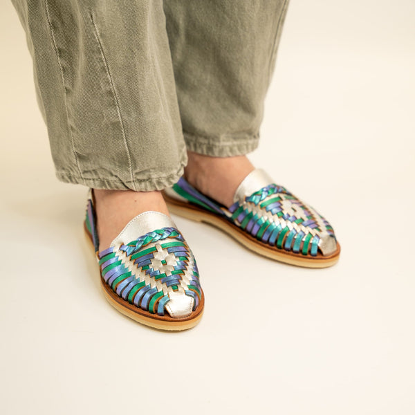 Alegre Huaraches - Argent Blue Mermaid