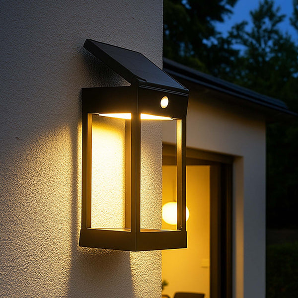 Sunbrik - Decorative Solar Wall Light - Steel - Black