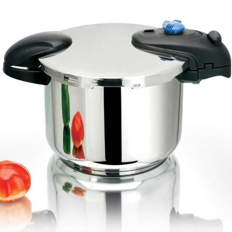 Olla a presión de bayoneta ILLICO 8L con olla a presión de bayoneta Ø24cm en acero inoxidable con cestillo de cocción - REDDECO.com