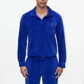 Chemise Azur Velour Long Sleeve - Blue