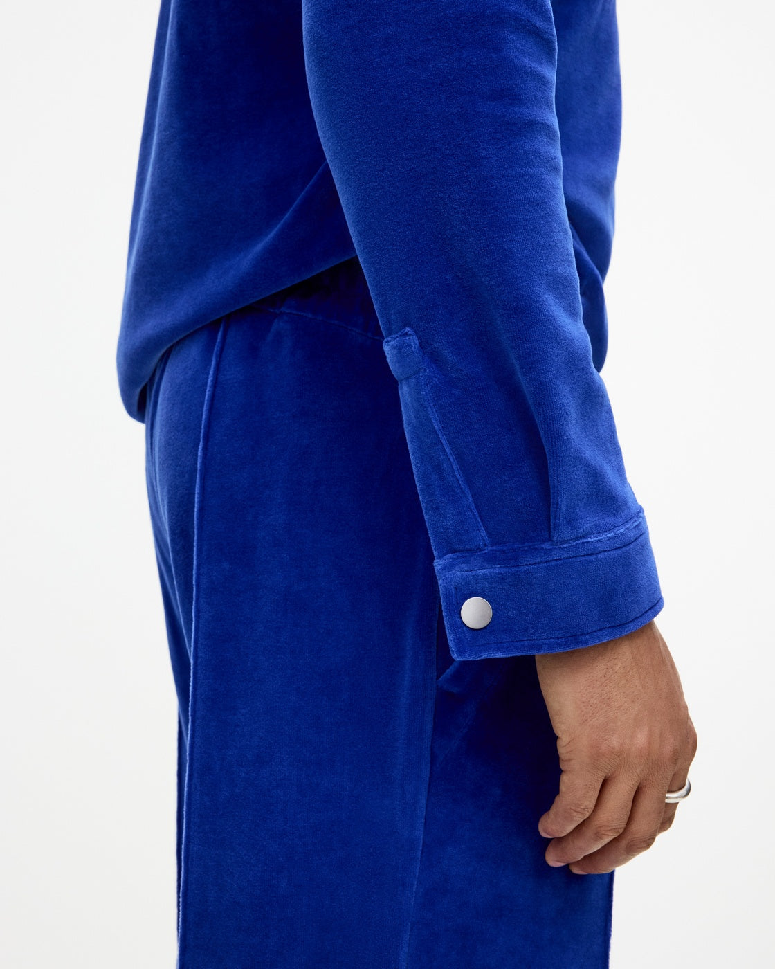 Chemise Azur Velour Long Sleeve - Blue