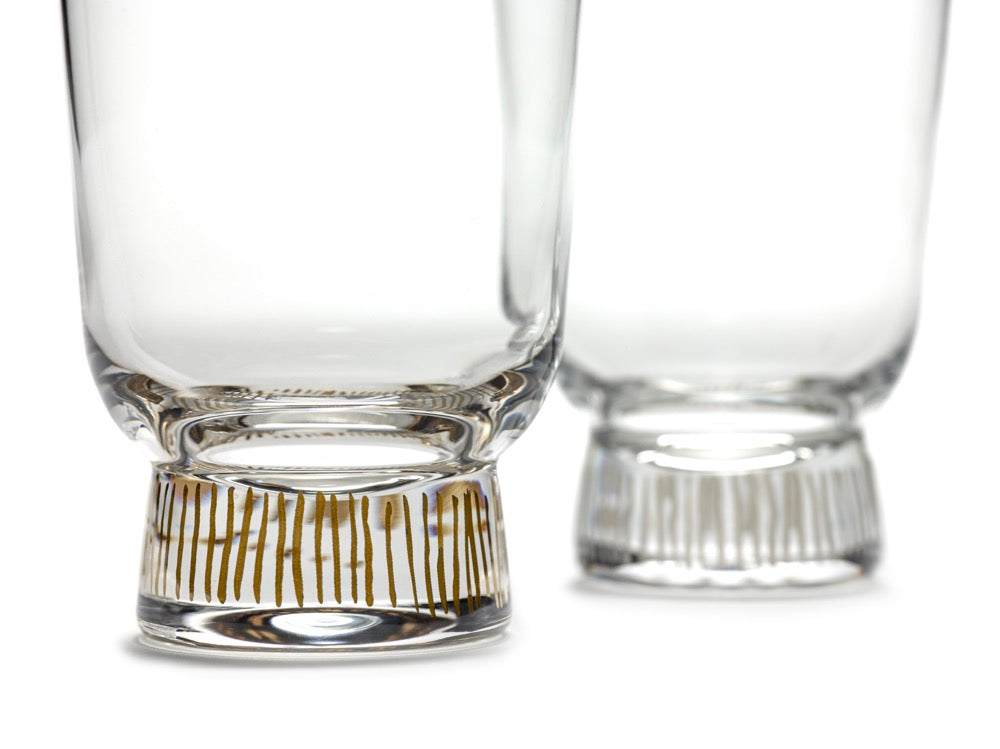 Juego de 4 vasos a rayas - Gold Feast - De Ottolenghi