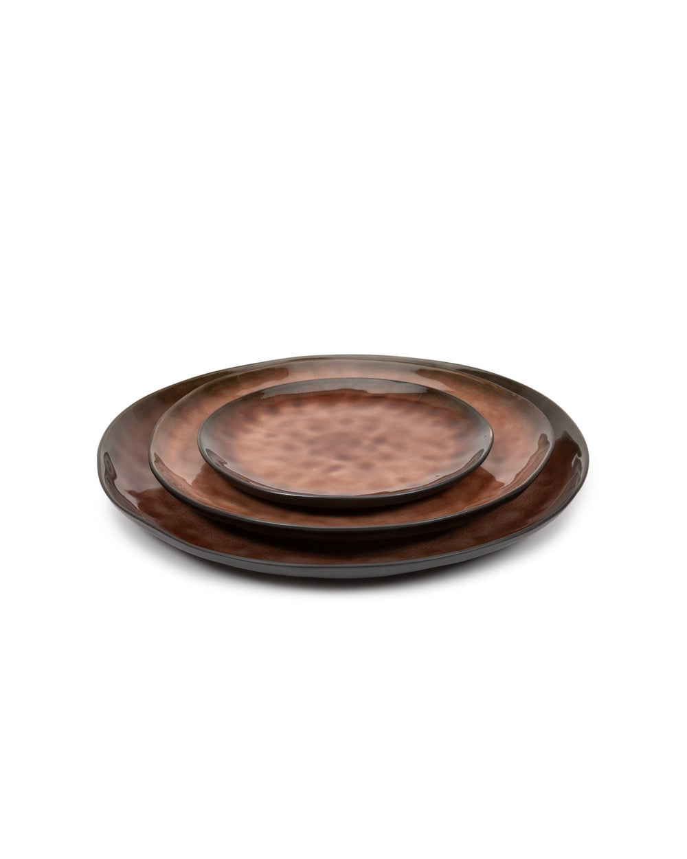 Pure - Set of 2 Plates - M - Stoneware - Brown