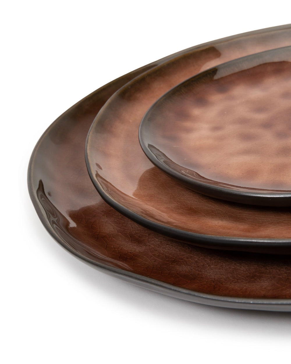 Pure - Set of 2 Plates - M - Stoneware - Brown