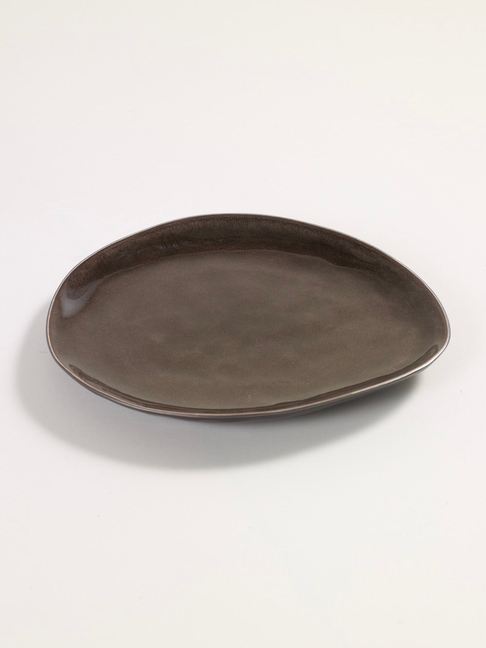 Pure - Set Of 2 Oval Plates - M - Stoneware - Grey