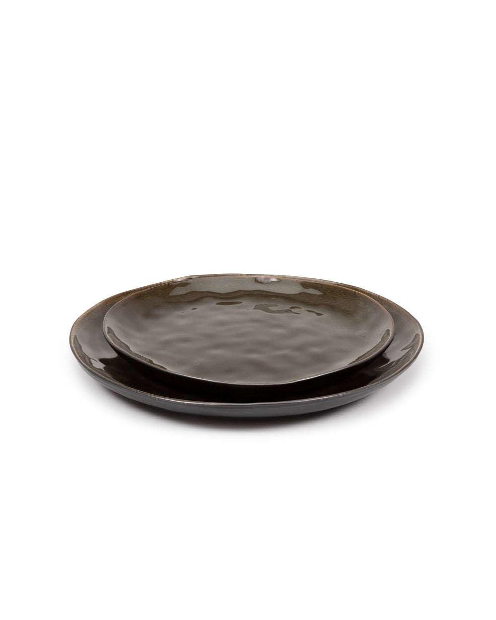 Pure - Set of 2 Plates - L - Stoneware - Grey