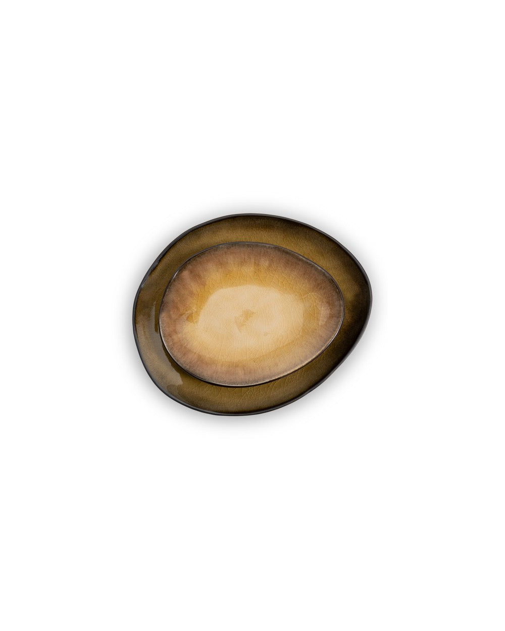 Pure - Set of 4 Oval Plates - S - Stoneware - Green