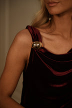 Robe En Velours Ema - Rouge