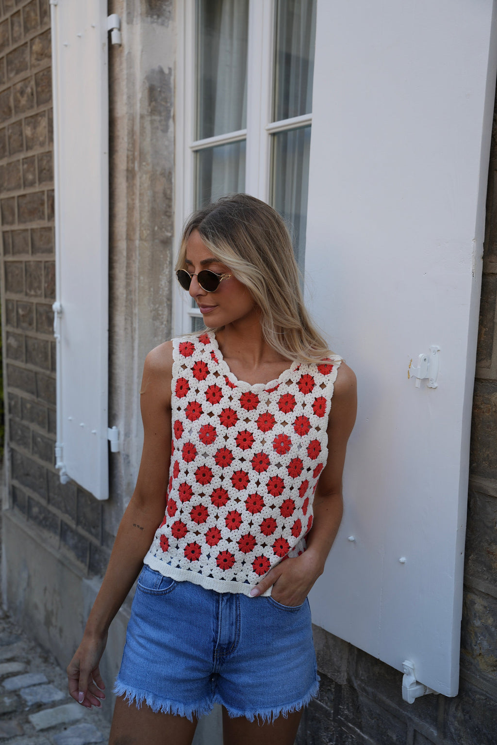 Top Crochet Emery - Rouge