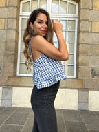Top Callie Vichy Azul Marino
