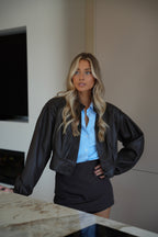Veste En Cuir Debo - Chocolat