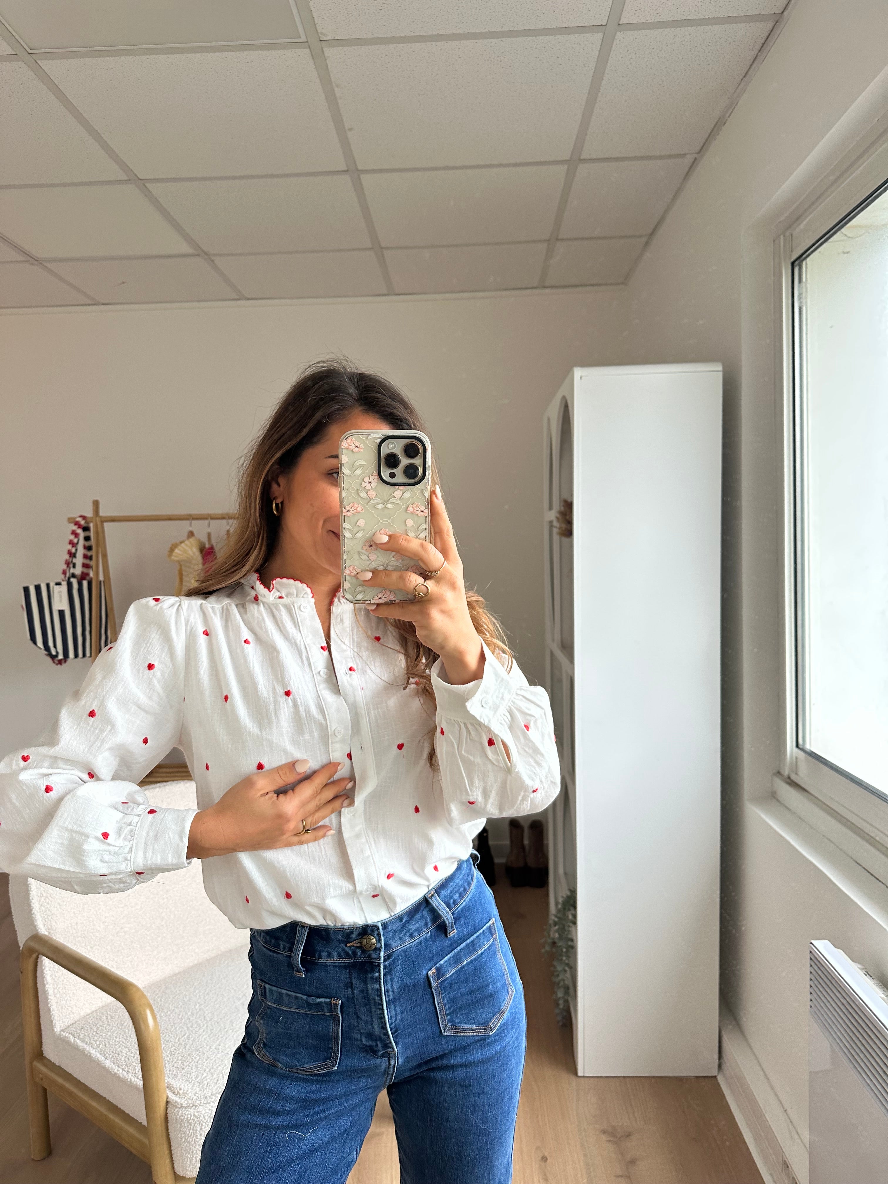 Camisa Garance Con Volantes Y Corazón