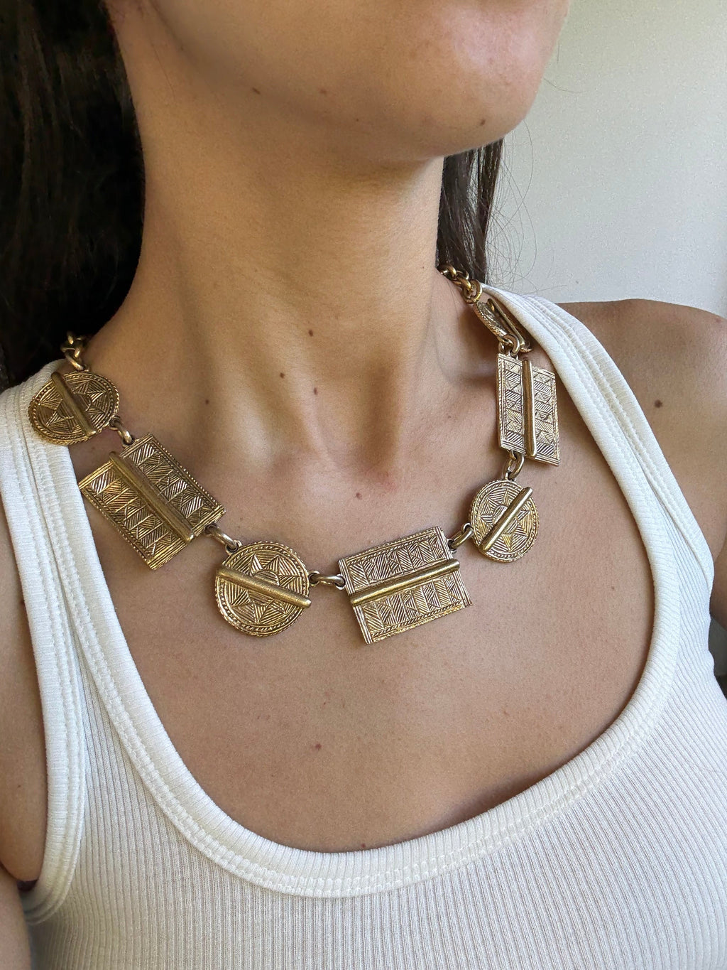 Guy Laroche - Collar Vintage - Eslabones Geométricos