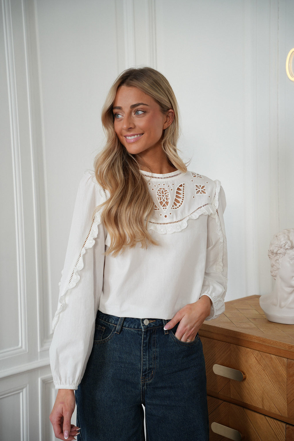 Blouse Brodée Ines - Blanche