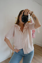 Blusa Mini Marrón Rosa Suave