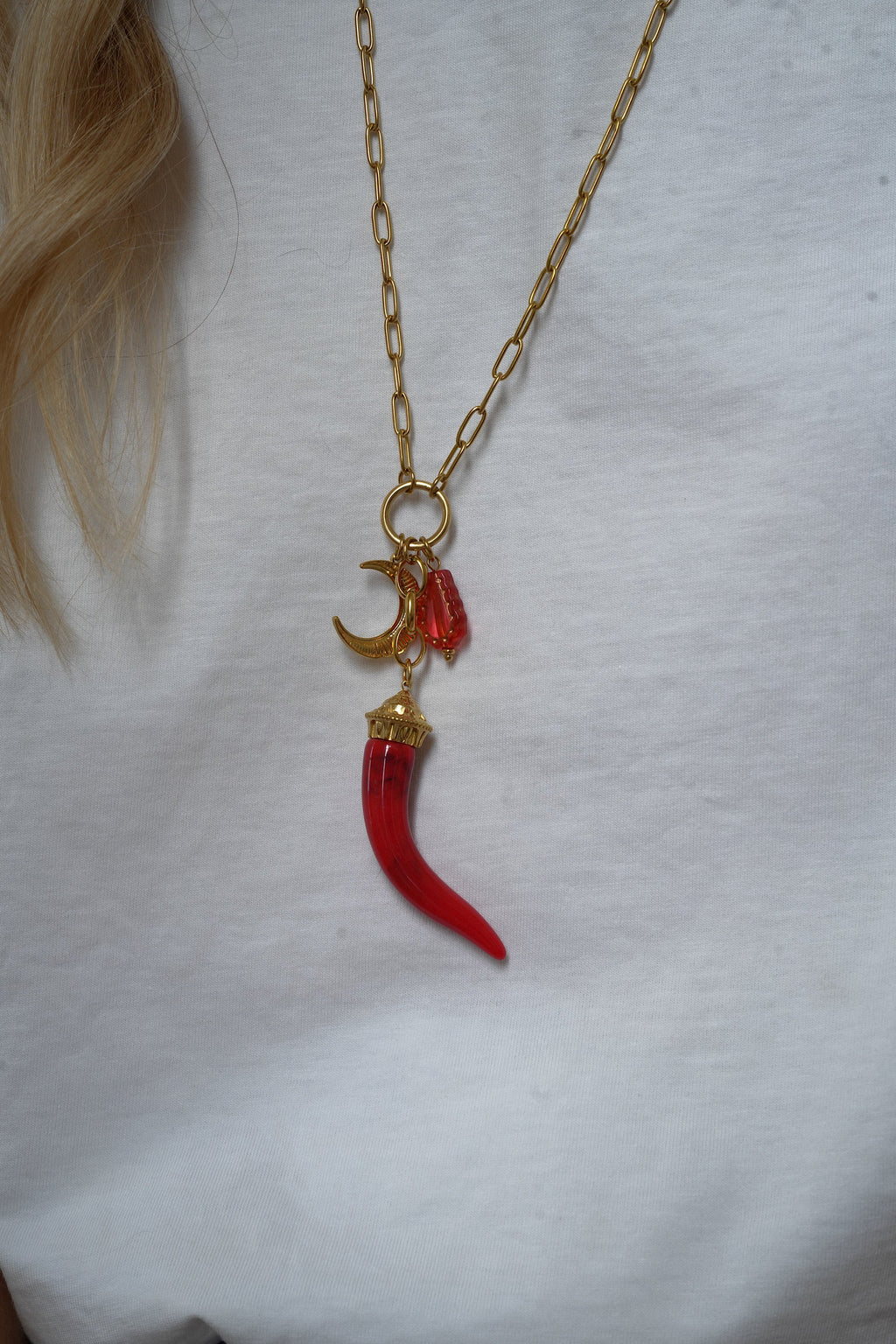 Collier Acier - Laurel Rouge