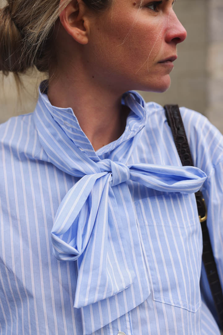 Paola Sky Blue Striped Shirt