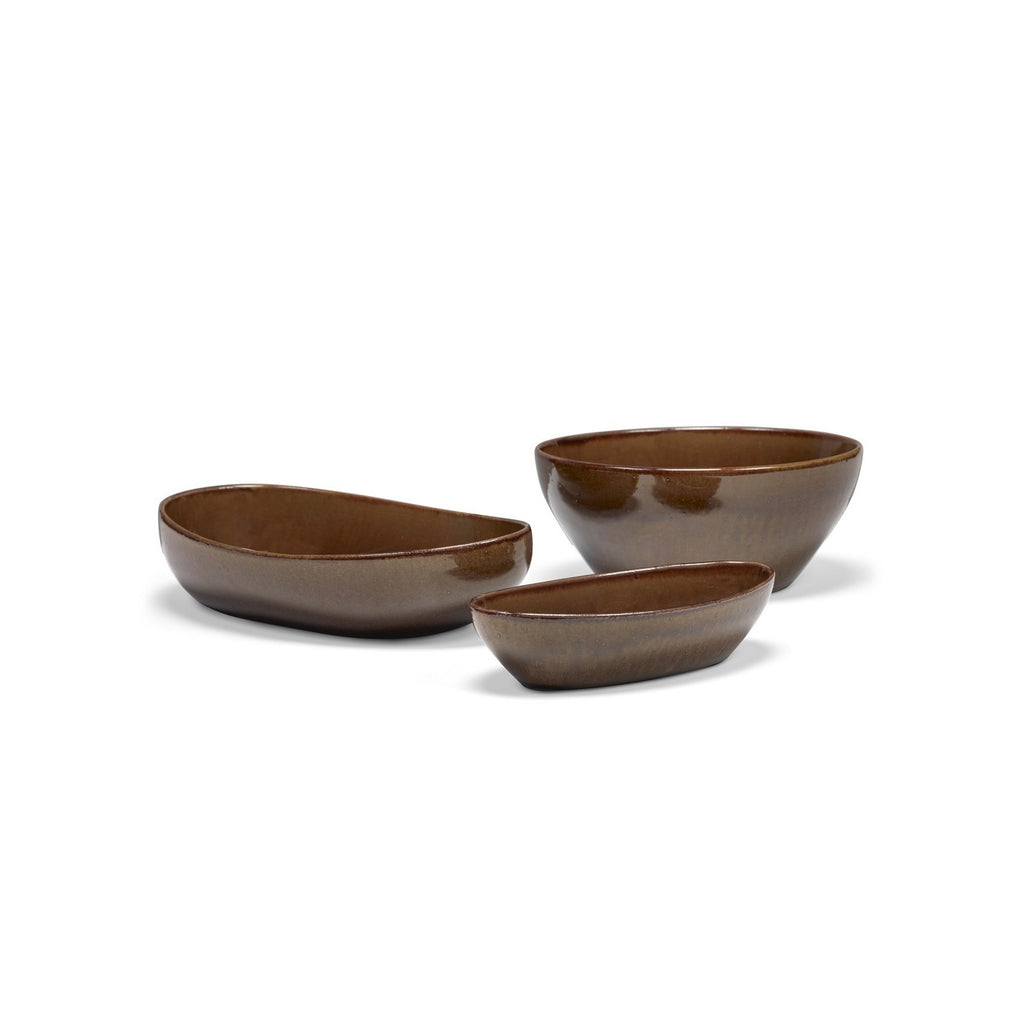 Out Of Lines - Oval Serving Bowl - Ocher - Uncharted