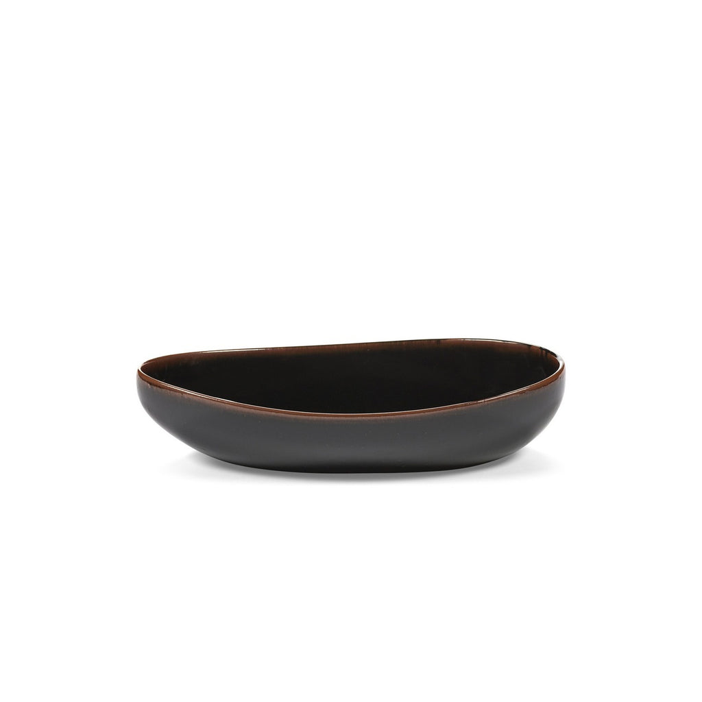 Out Of Lines - Oval Serving Bowl - Black Brown - Uncharted