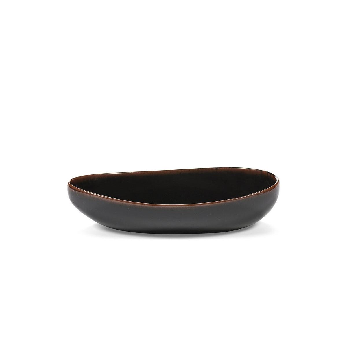 Out Of Lines - Oval Serving Bowl - Black Brown - Uncharted
