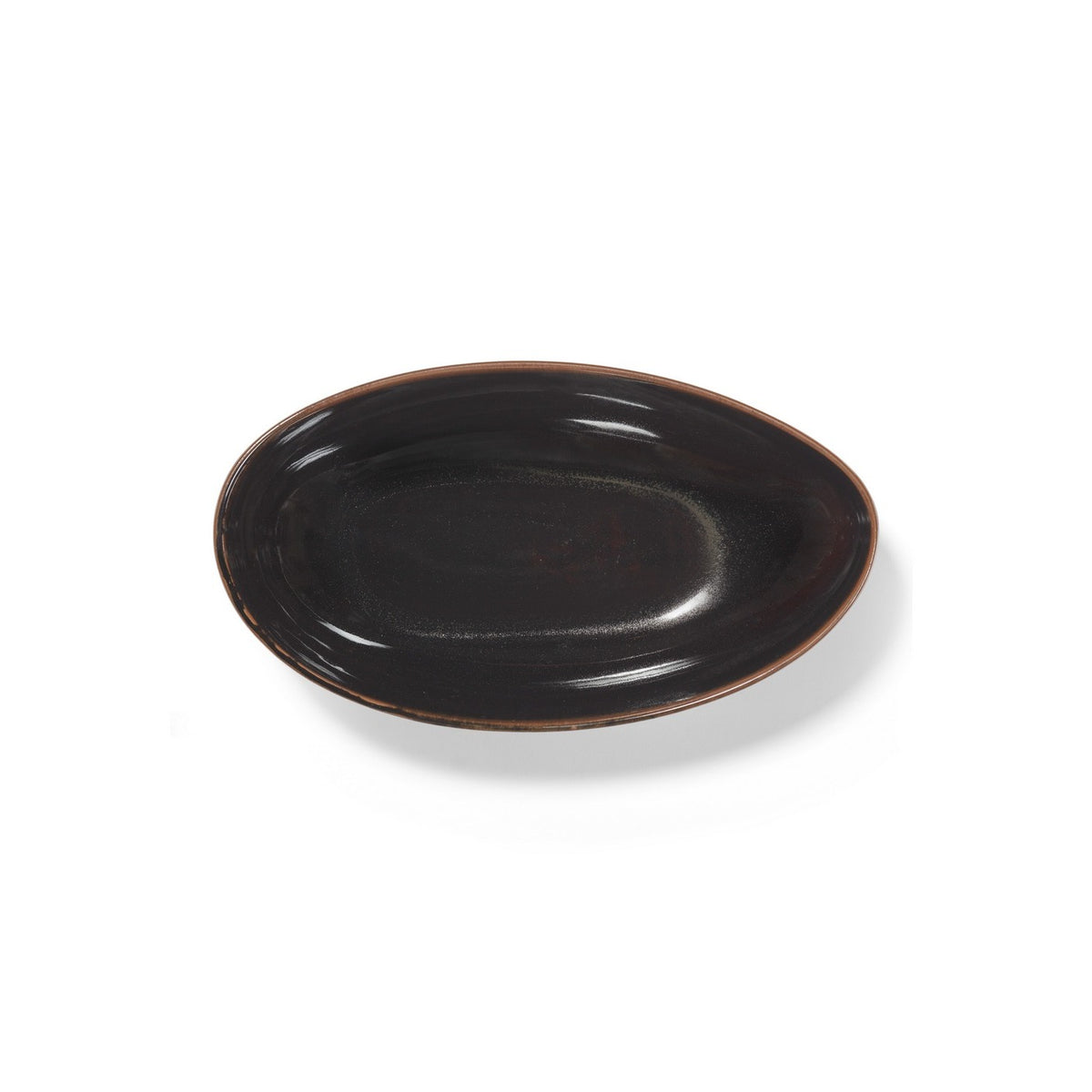 Out Of Lines - Oval Serving Bowl - Black Brown - Uncharted