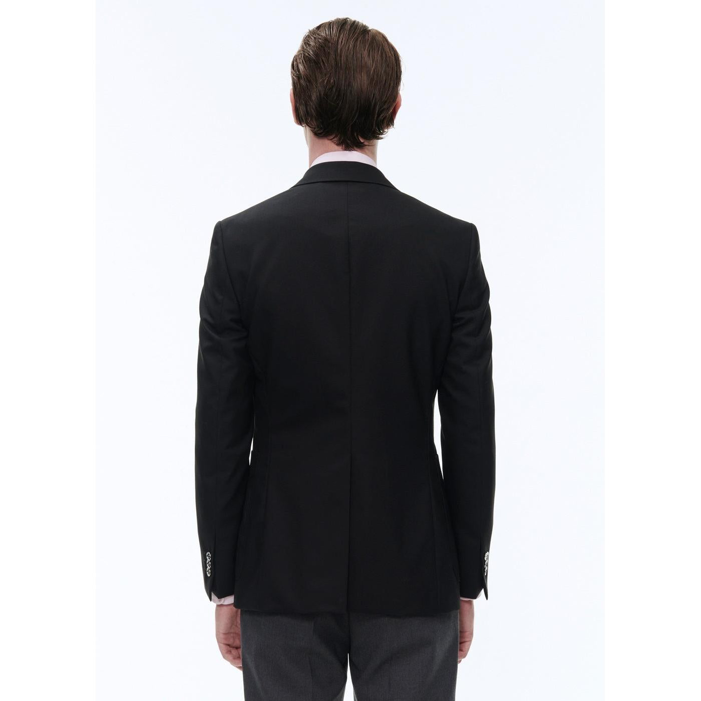 Fursac - Blazer En Toile De Laine Biologique - Noir