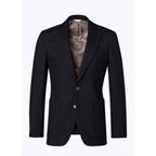 Fursac - Blazer En Toile De Laine Biologique - Noir