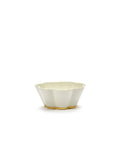 Set Of 4 Ribbed Bowls M - White - Gold Desiree - By Roger Van Damme