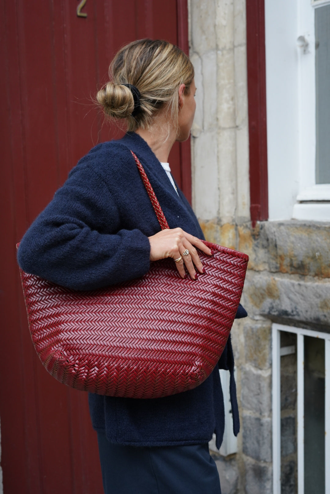 Burgundy Woven Bag