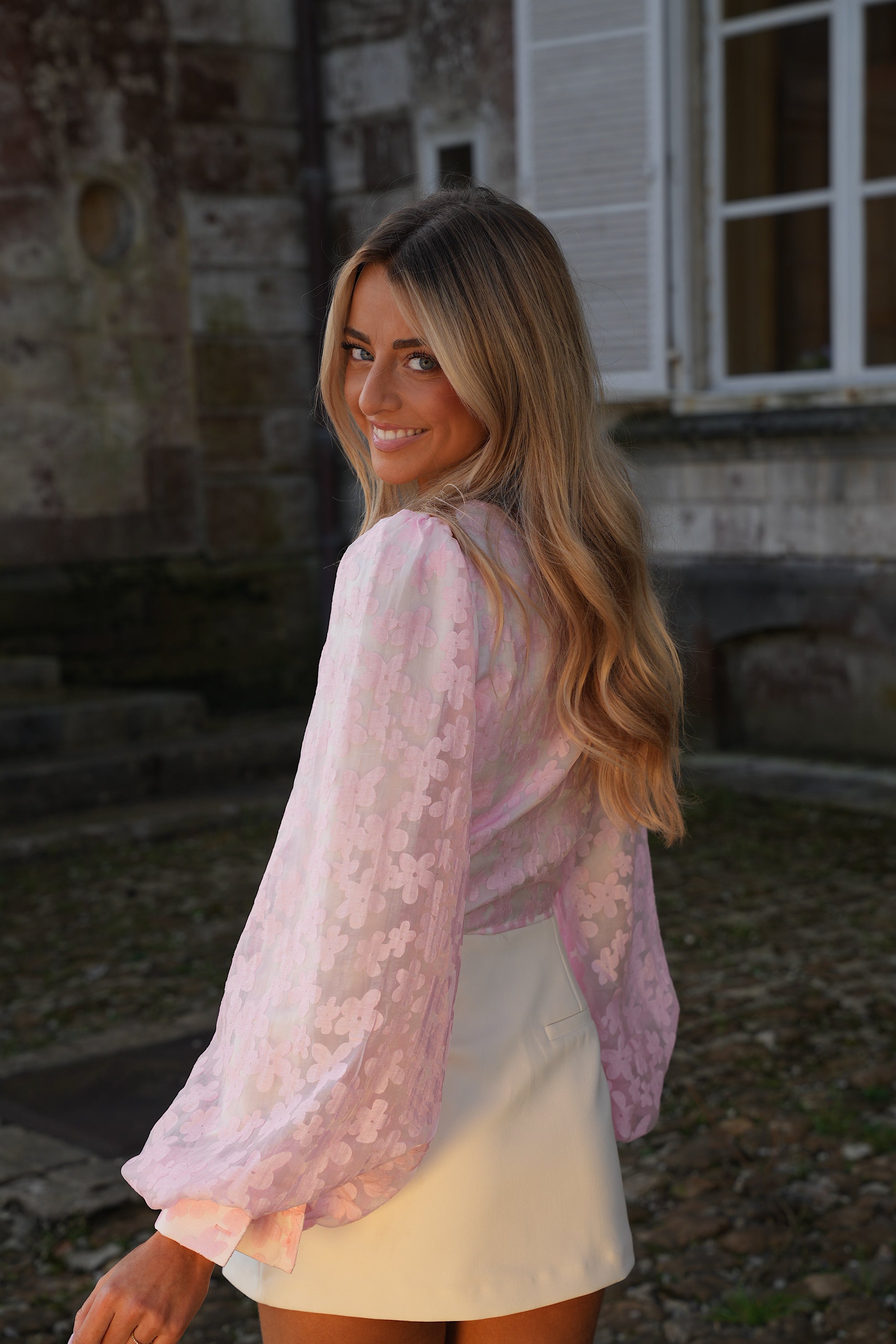 Blouse Croisée Doriane - Rose