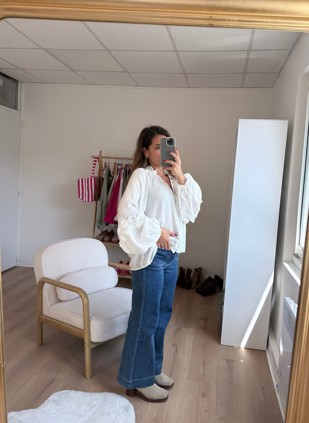 Esmée Blusa Con Volantes Crudo