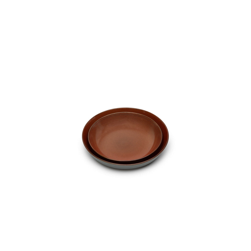 Terres De Rêves - 4 Assiettes Creuses S - Smoky Blue/Rust - Anita Le Grelle