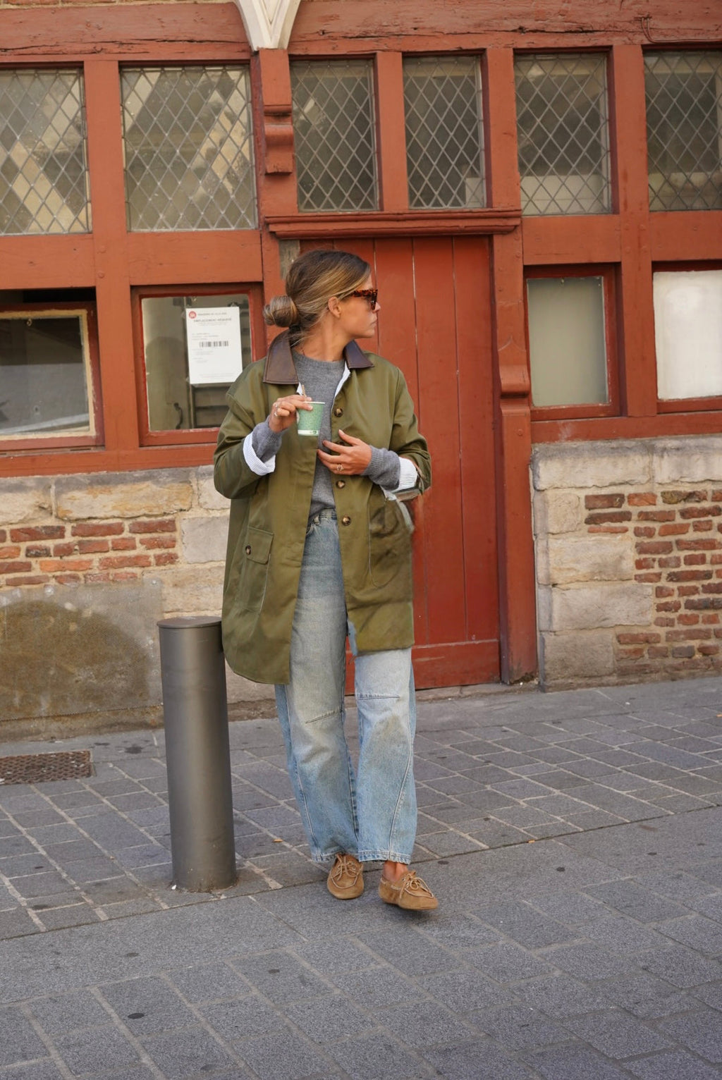 Veste Mi-Longue Constance Kaki