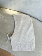 Cagoule en laine et cachemire beige