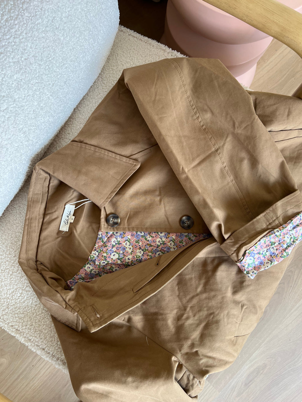 Veste trench Edith en coton Liberty camel