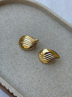 Boucles D’Oreilles Napier Vintage - Gouttes Sculptées Dorées