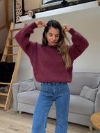 Gaia Burgundy Mohair And Wool Knit